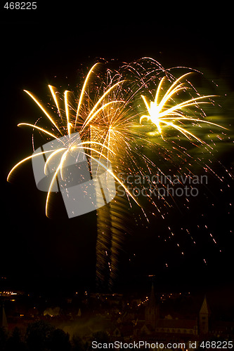 Image of Fireworks over ancient city
