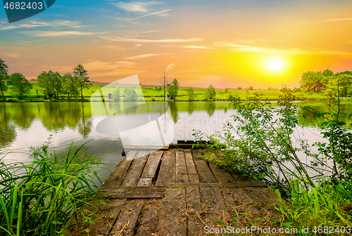 Image of Wooden pier and river