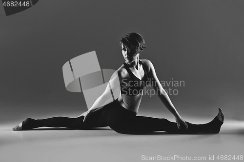 Image of Girl dancer warming up