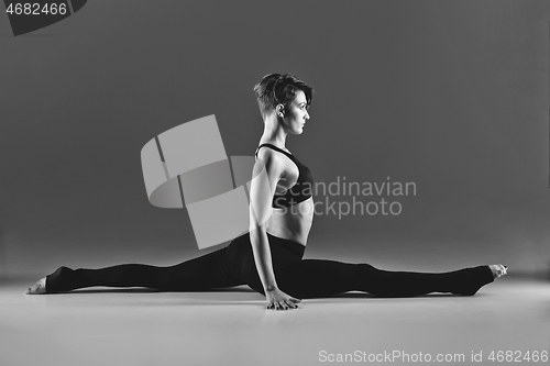 Image of Girl dancer warming up