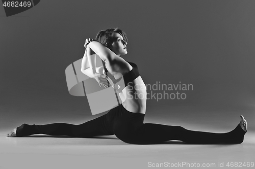 Image of Girl dancer warming up