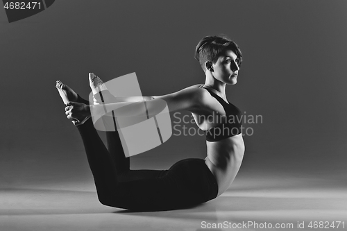 Image of Girl dancer warming up