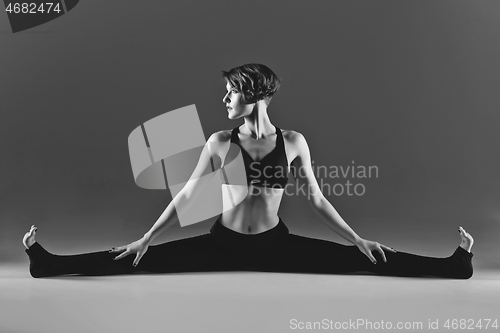 Image of Girl dancer warming up