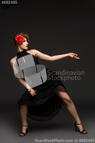 Image of girl dancer in tango dress