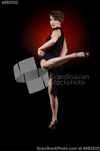 Image of girl dancer in tango dress