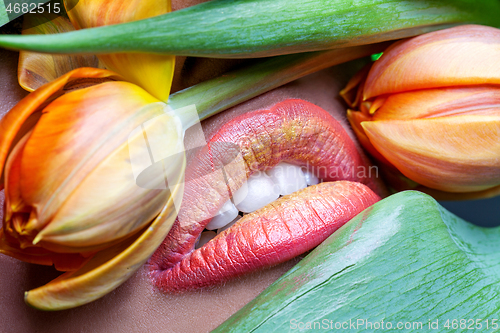 Image of girl with orange lips