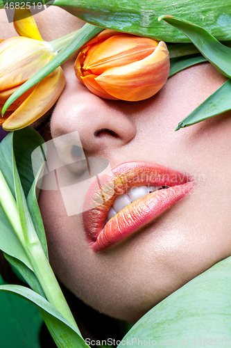 Image of girl with orange lips