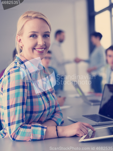 Image of Business Team At A Meeting at modern office building