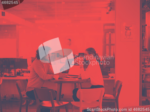 Image of startup Business team Working With laptop in creative office