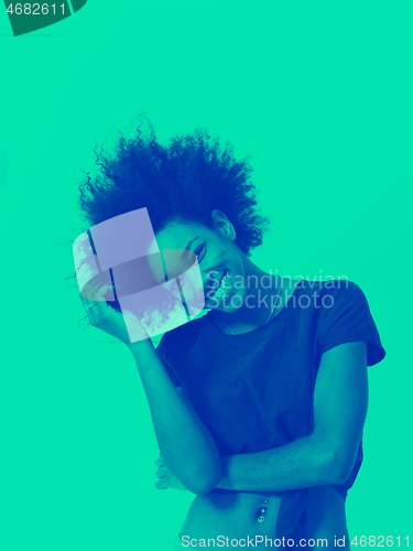 Image of black woman isolated on a white background