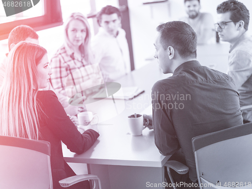 Image of Business Team At A Meeting at modern office building