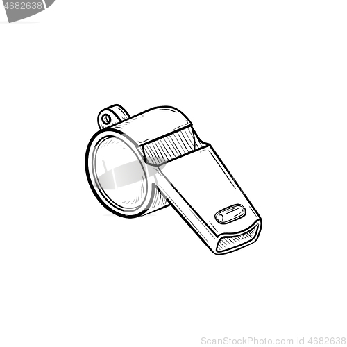 Image of Whistle hand drawn outline doodle icon.