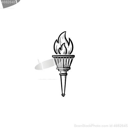 Image of Torch hand drawn outline doodle icon.