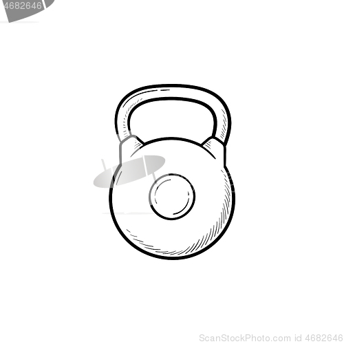 Image of Kettlebell hand drawn outline doodle icon.