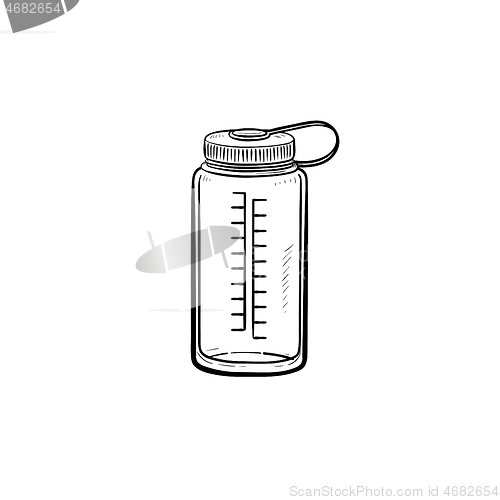 Image of Sports water bottle hand drawn outline doodle icon.