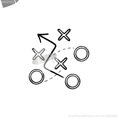 Image of Strategy plan hand drawn outline doodle icon.