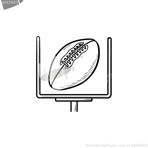 Image of American football goal hand drawn outline doodle icon.