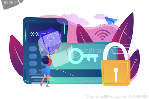 Image of Security access card concept vector illustration.