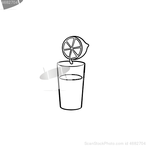 Image of Glass of juice hand drawn outline doodle icon.