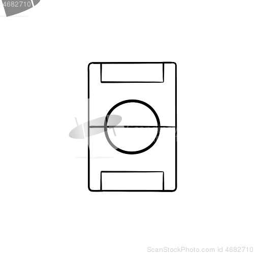 Image of Football field hand drawn outline doodle icon.