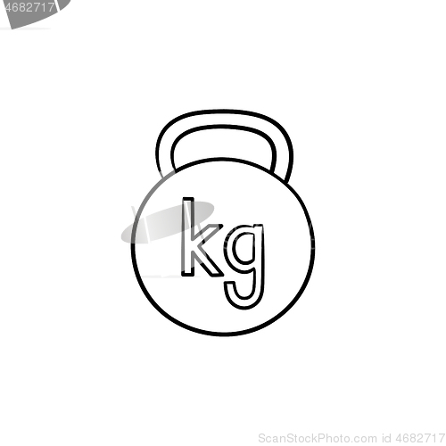 Image of Kettlebell hand drawn outline doodle icon.