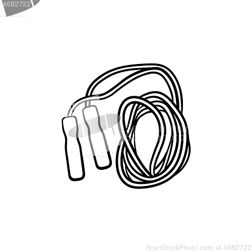 Image of Jumping rope hand drawn outline doodle icon.