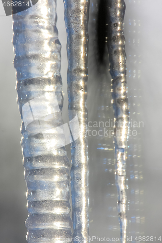 Image of Roof with icicles hanging from roof.