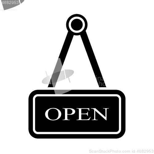 Image of blackboard with the word open in black