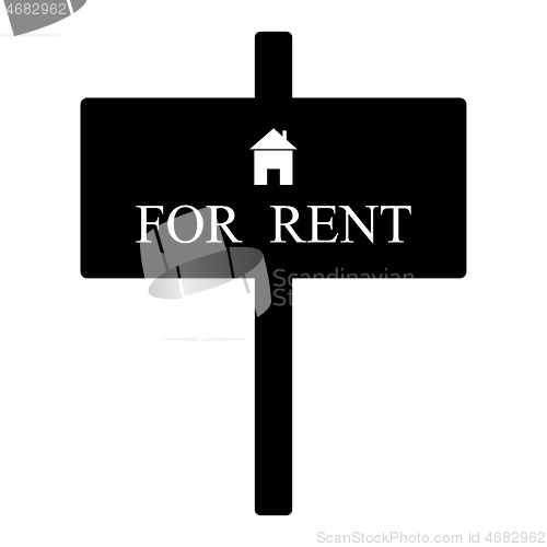 Image of Rent board in black lettering style