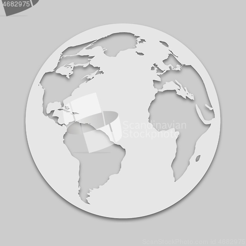 Image of globe with continents in bright style