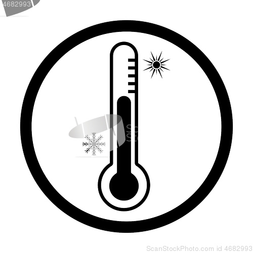 Image of measuring air thermometer icon in black tone