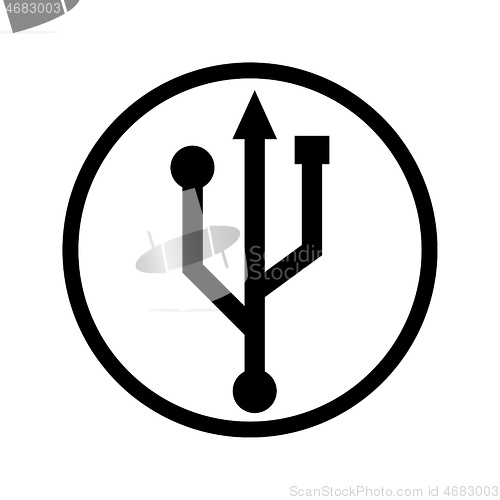 Image of yusb port connector in a circle