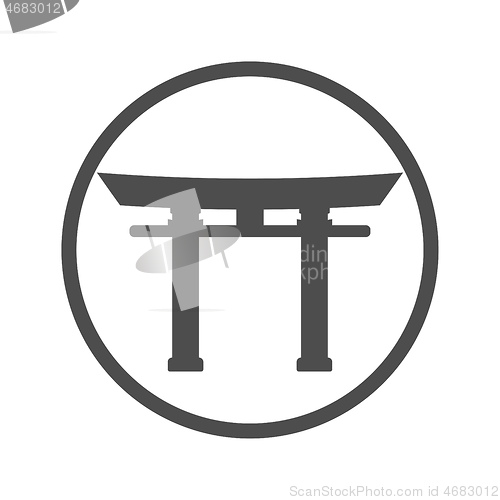 Image of Torii gate icon in gray style