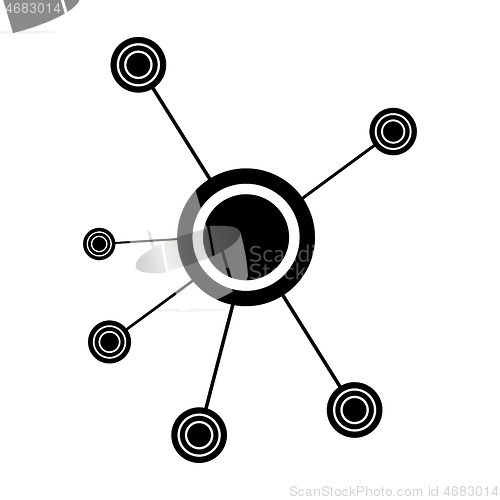 Image of atom vector icon in black style