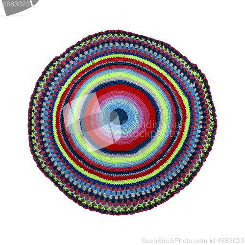 Image of knitted round rug