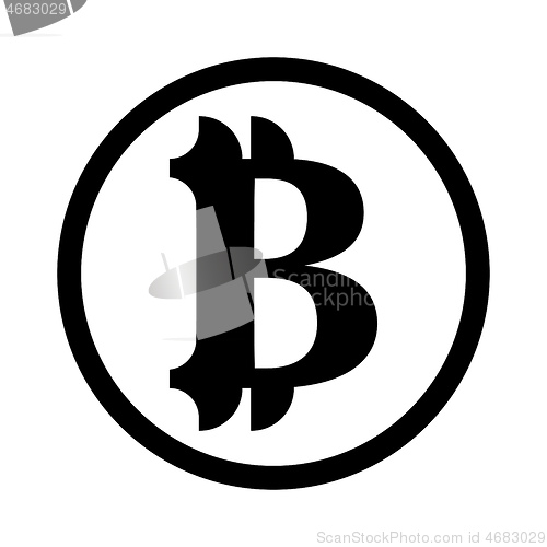 Image of Bitcoin sign vector in black tone