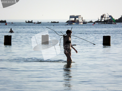 Image of Girl in the sea.