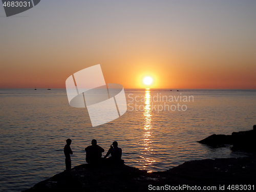 Image of Sunset over the sea.