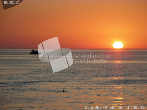 Image of Sunset over the sea.