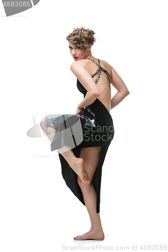 Image of girl dancer in tango dress