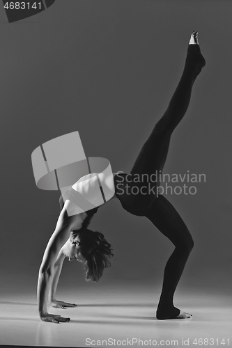 Image of Girl dancer warming up