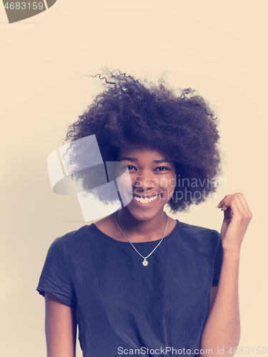 Image of black woman isolated on a white background