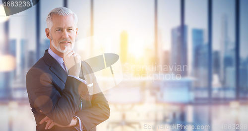 Image of Senior businessman in his office