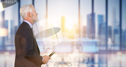 Image of Senior businessman in his office