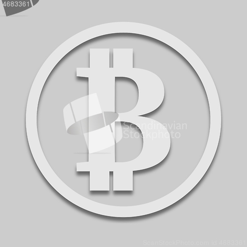 Image of Bitcoin sign vector in light tone