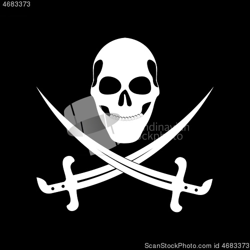 Image of pirate sign skull and two sabers