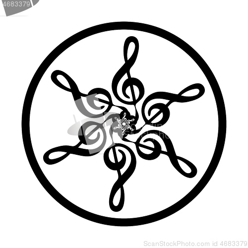 Image of vector pattern treble clef