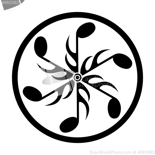 Image of musical pattern in a circle