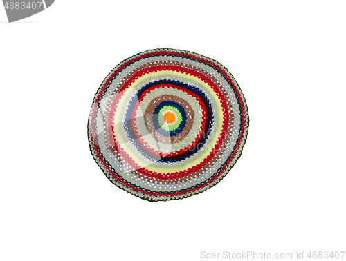 Image of knitted round rug
