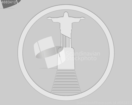 Image of A statue of Christ the Redeemer in a circle